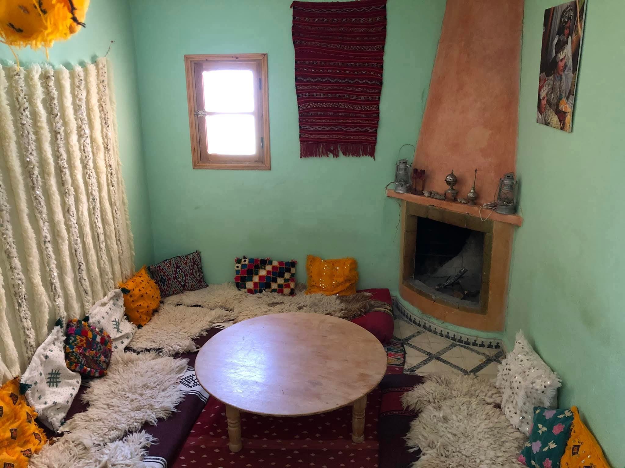 traditional Moroccan berber room in middle atlas morocco