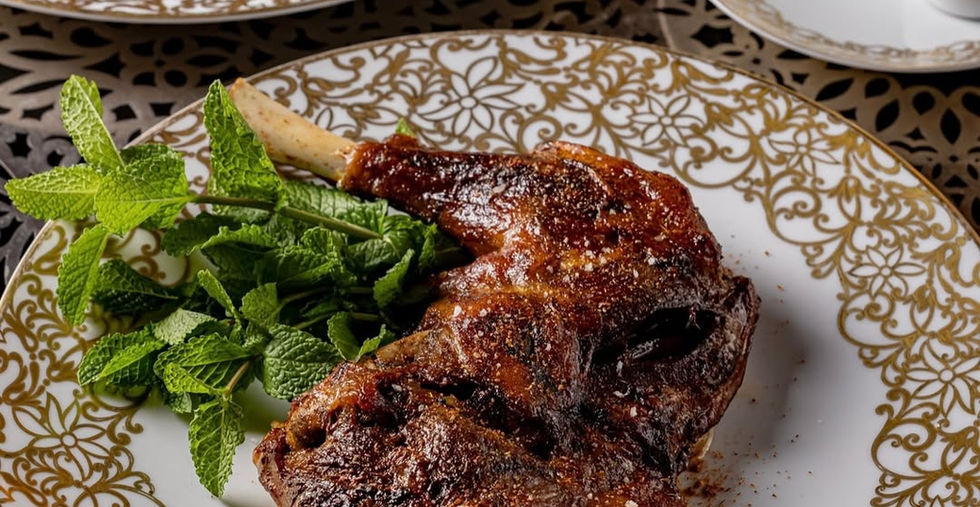 Steak dinner at a luxurious Riad in Marrakech Morocco