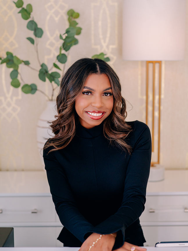 This luxury headshot of a Cielo Spa aesthetician in Tampa was designed to feel elevated approachable and professional. Nina Bashaw is a Wesley Chapel headshot photographer who provides full posing guidance and styling direction to create confident branding imagery. She travels to Tampa St. Pete Sarasota and beyond for headshots and branding sessions for beauty professionals and business owners.