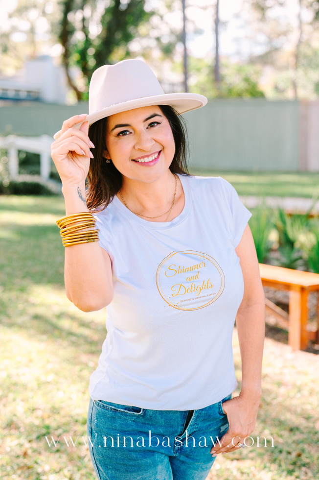 Shimmer and Delights dessert display for branding photography by Tampa food and branding photographer
