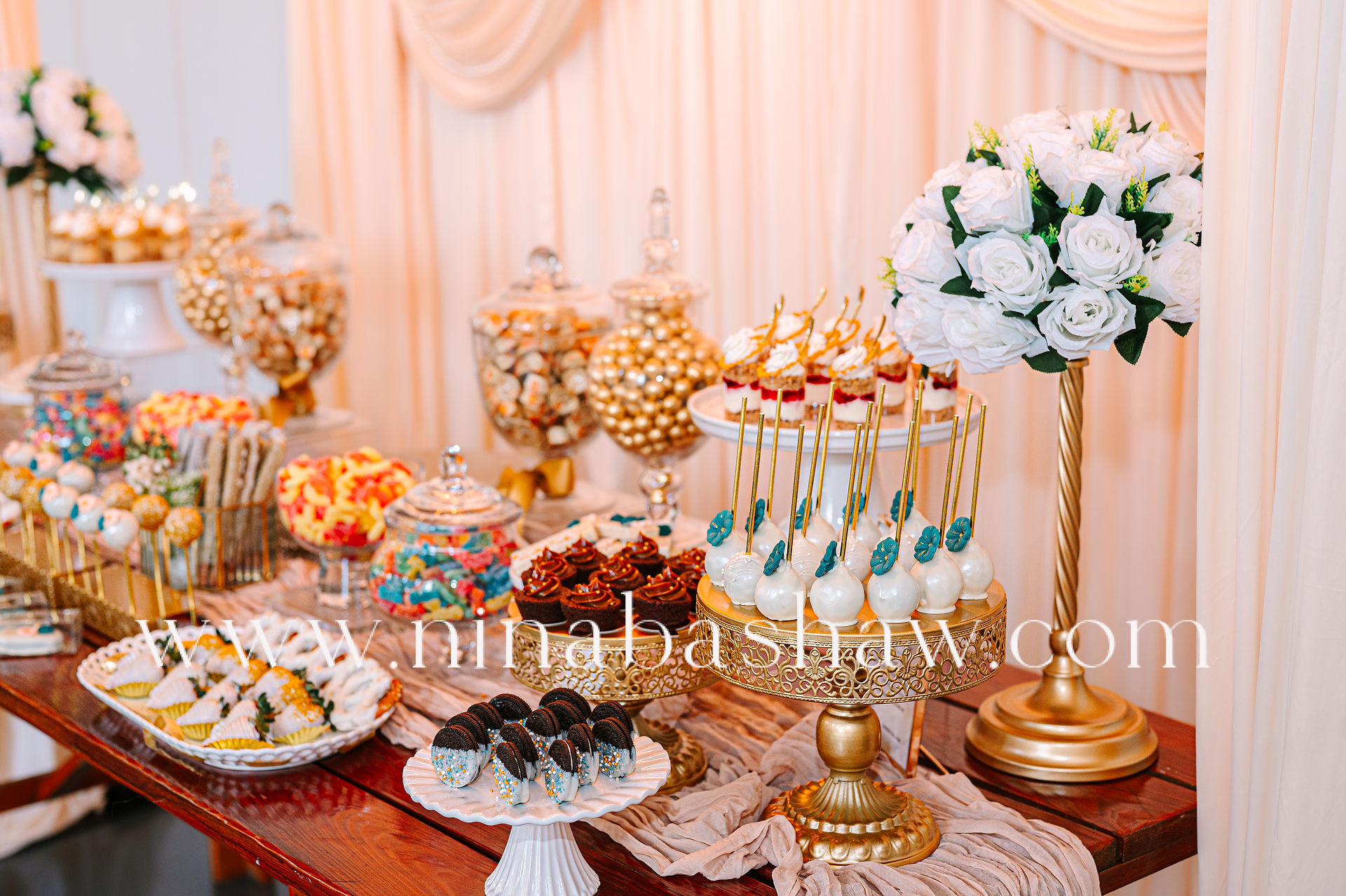 Professional branding and food photography of Shimmer and Delights treats at a real wedding by Tampa food and branding photographer Nina Bashaw