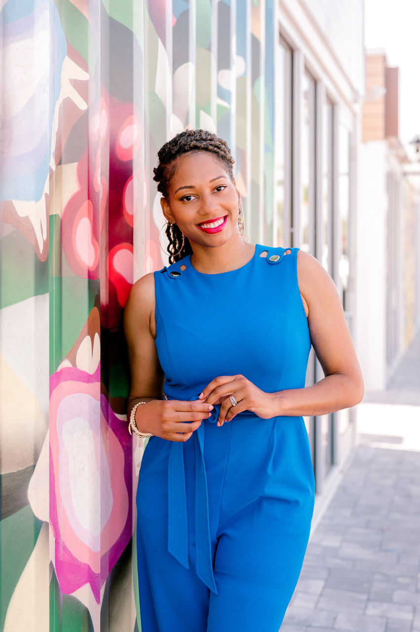 Professional branding portrait of realtor Nina Johnson captured at The KRATE with a modern lifestyle background.