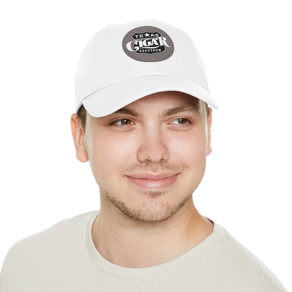 Thumbnail: Dad Hat with Leather Patch (Round)