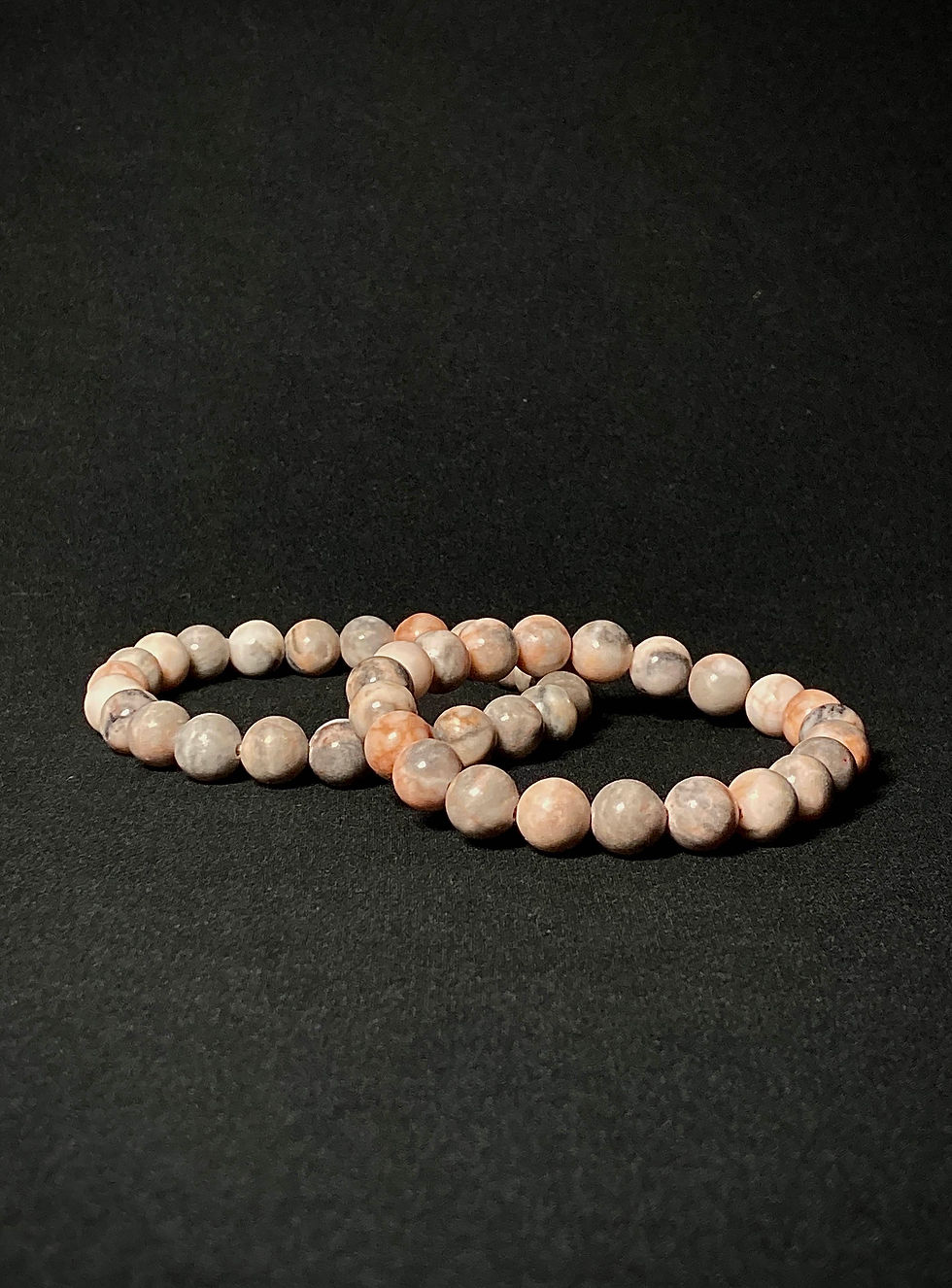 Pink Zebra Bead Bracelet - 8 mm