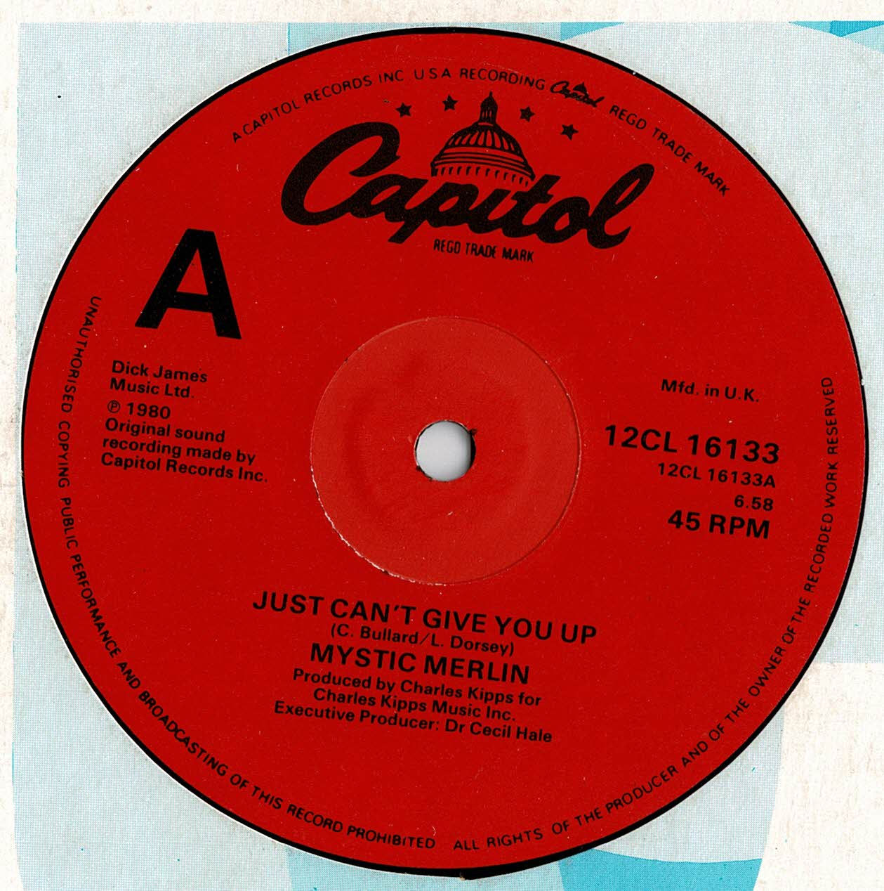 Mystic Merlin - Just Can't Give You Up - Capitol UK 12"