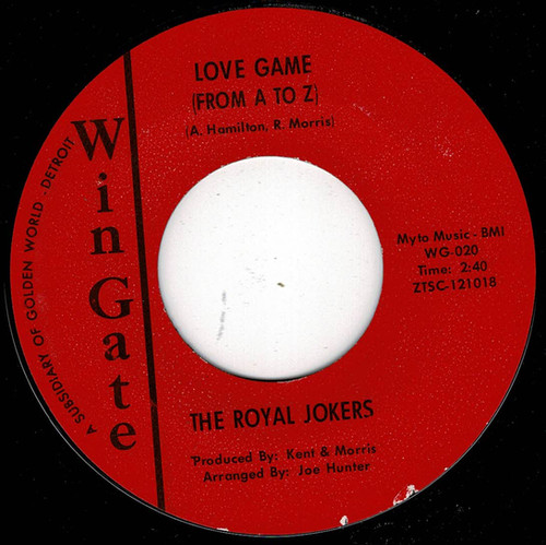 米7”  Jokers Love Game (From A To Z) / From A To Z (Love Game) - WG020PROMO WINGATE プロモ /00080 The Royal Jokers - Love Game (From A To Z) - Wingate