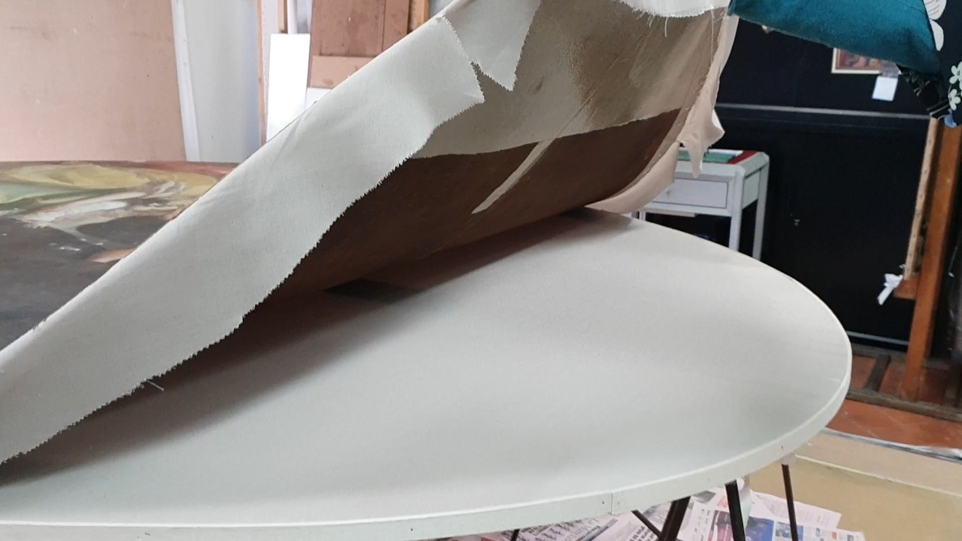 Relining the canvas