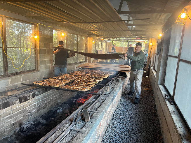 Boyleston Lodge Barbecue on April 9, 2022 - Cooking Chickens