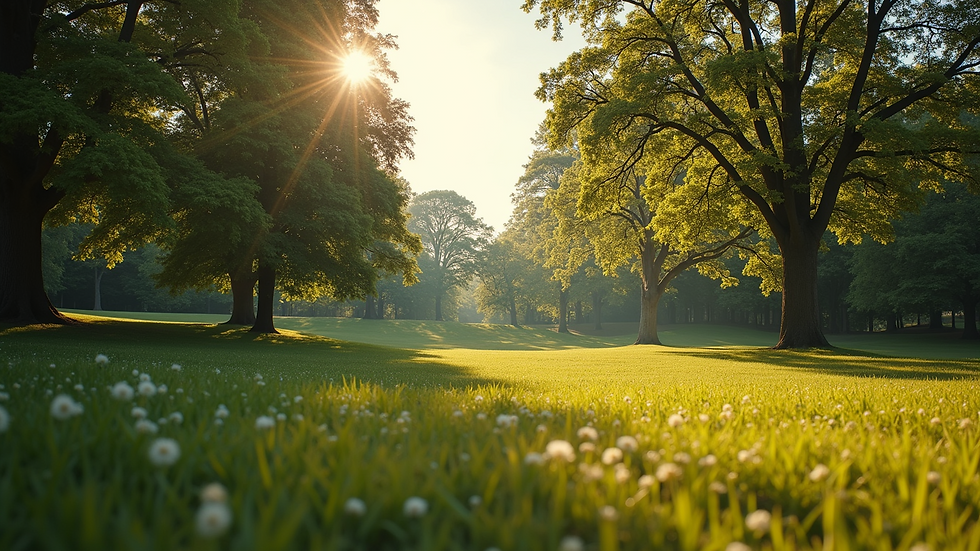 Eye-level view of a picturesque Burlington park landscape