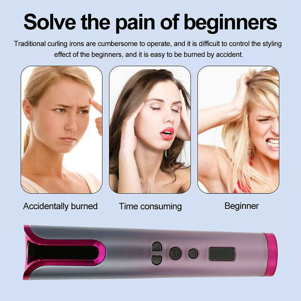 Thumbnail: Automatic Hair Curler Wireless Rotating Curling Iron Portable LED