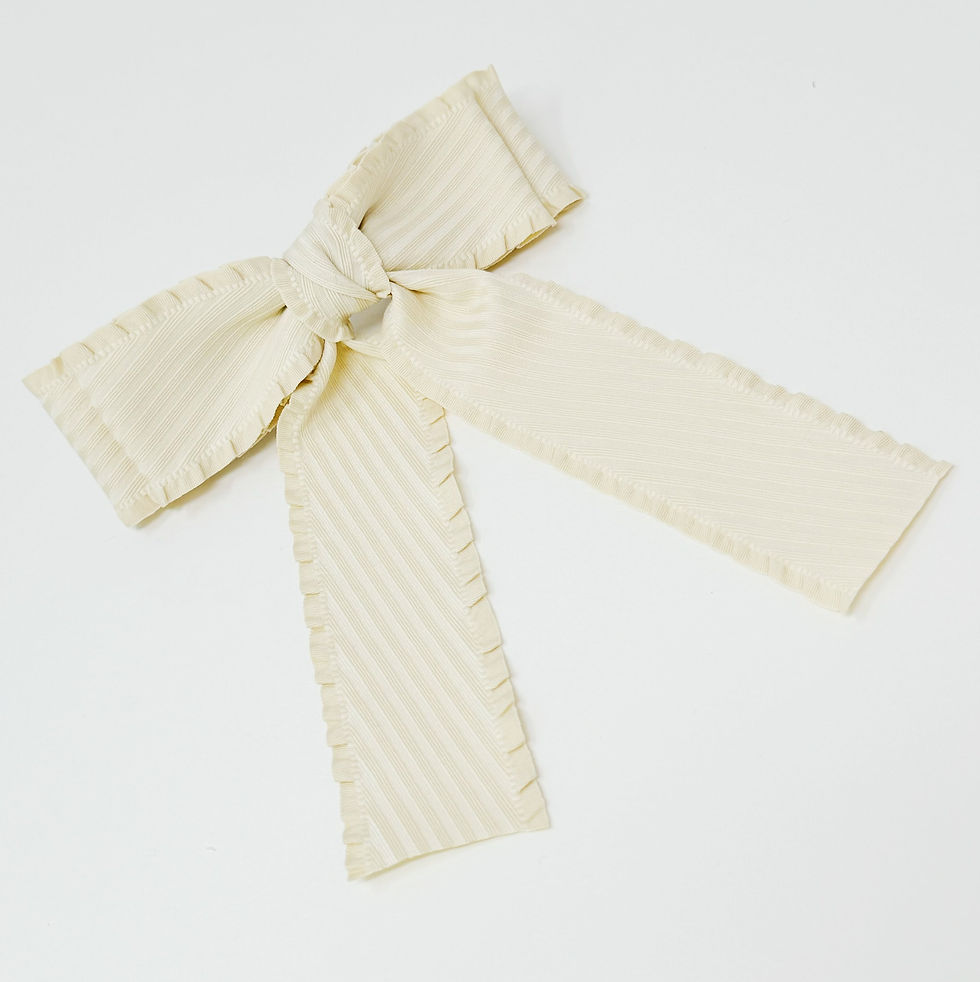 Thumbnail: Frilled and Textured Doubled Bow Hair Clip