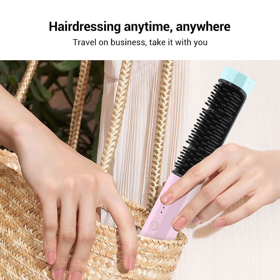 Thumbnail: Straightening Comb Rechargeable Hair Wireless Straightener Curler Curl