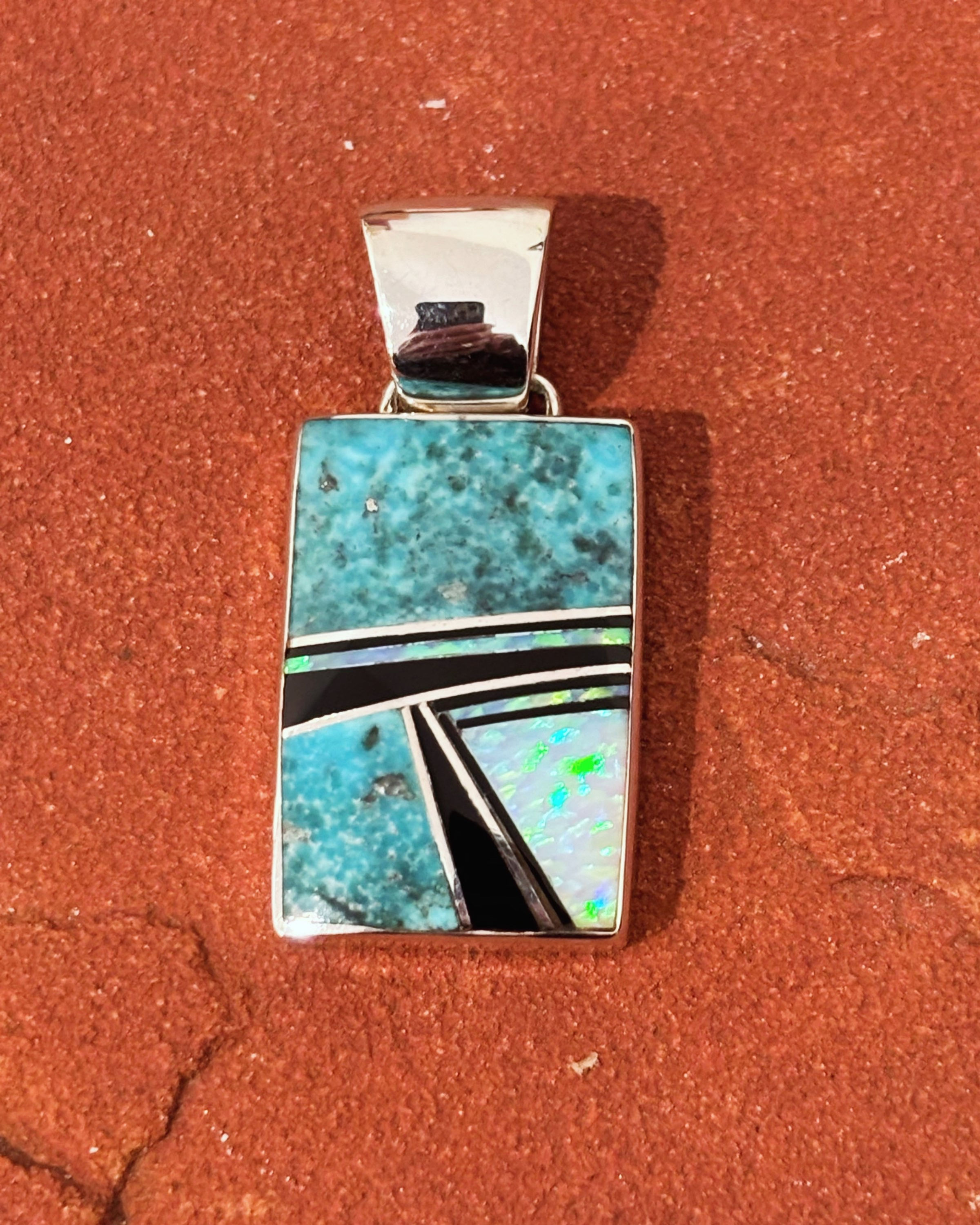 Handmade Turquoise Inlay Pendant