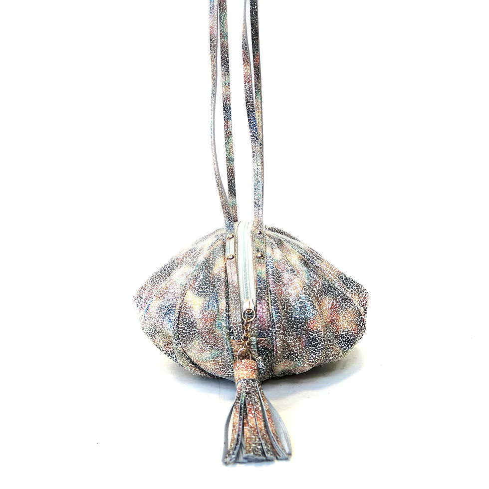 Thumbnail: Sharif Museum Ostrich Dimple Leather Balloon Bag w/ Pouch