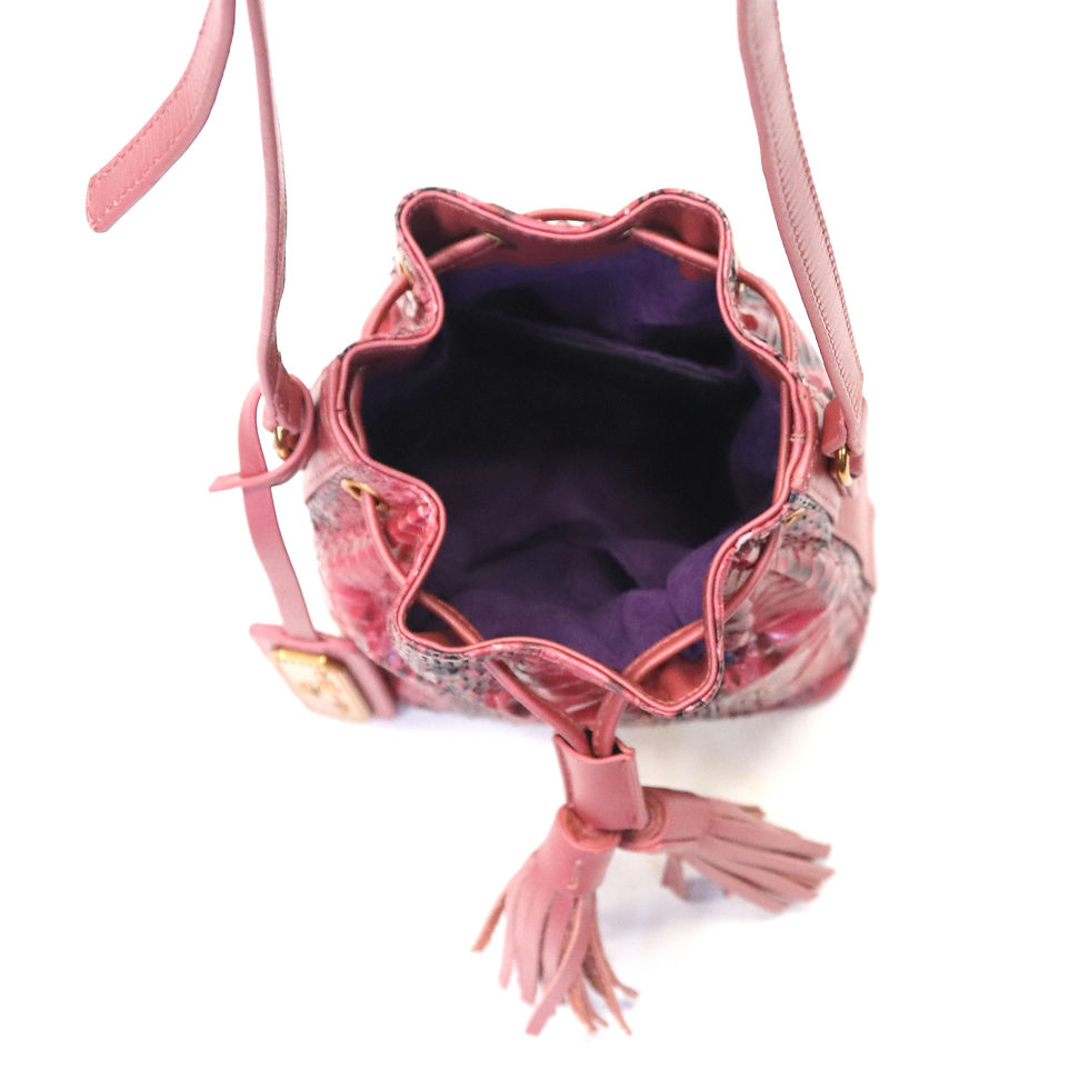 Thumbnail: Sharif Couture Water Snake Leather Drawstring Bucket