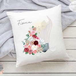 Floral Broken Light Bulb Illustration Luxury Cushion.