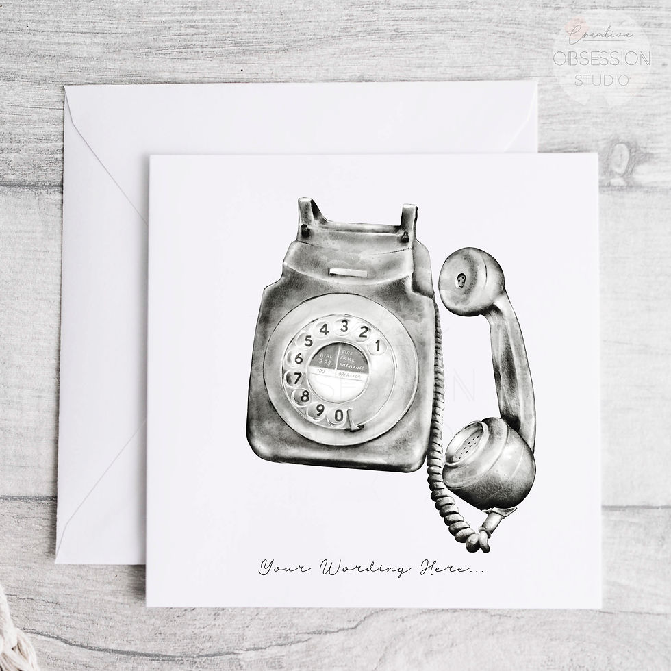 Thumbnail: Phone Call To Heaven Sympathy Card Condolences Card