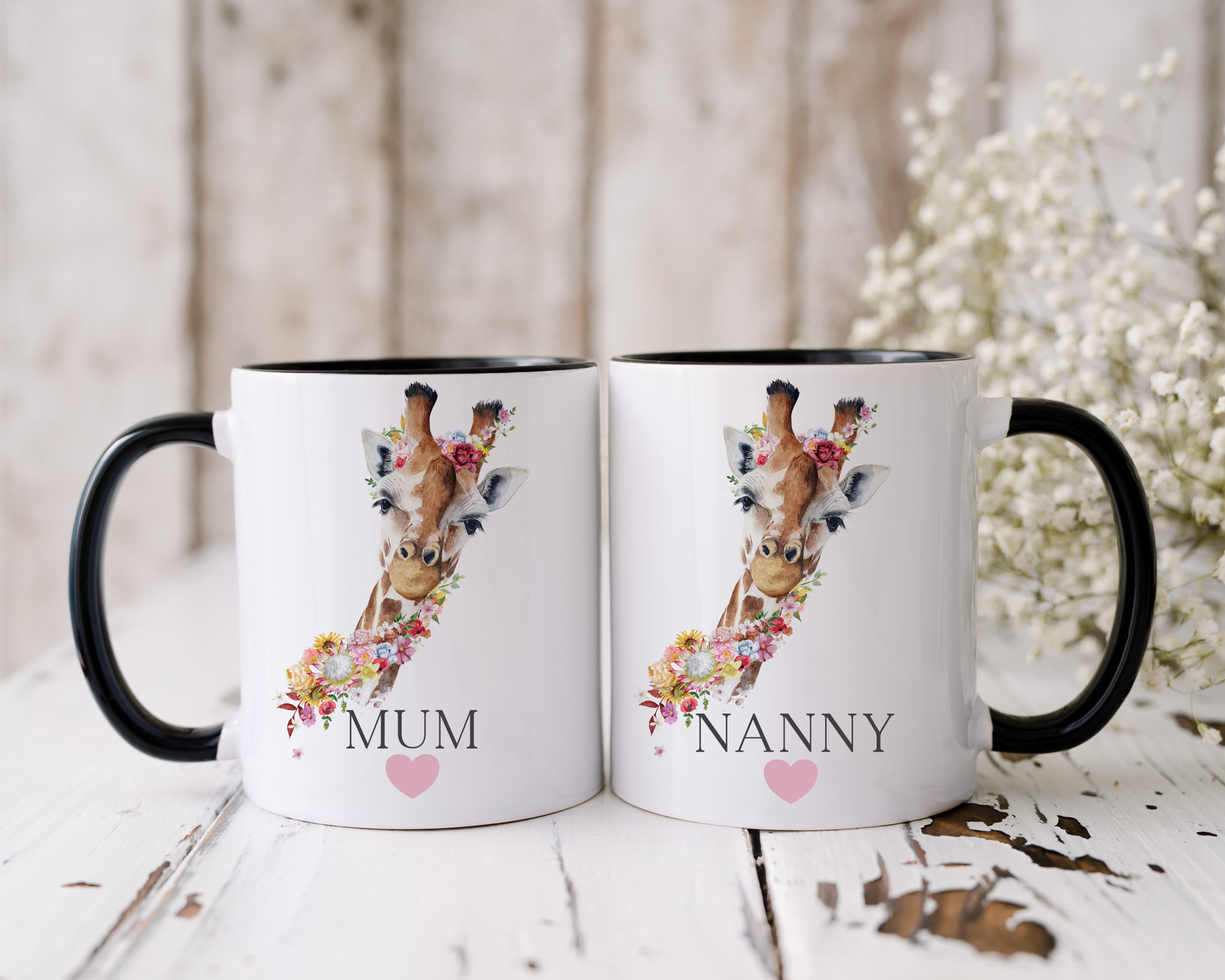 Giraffe Safari Animal - Black Mug