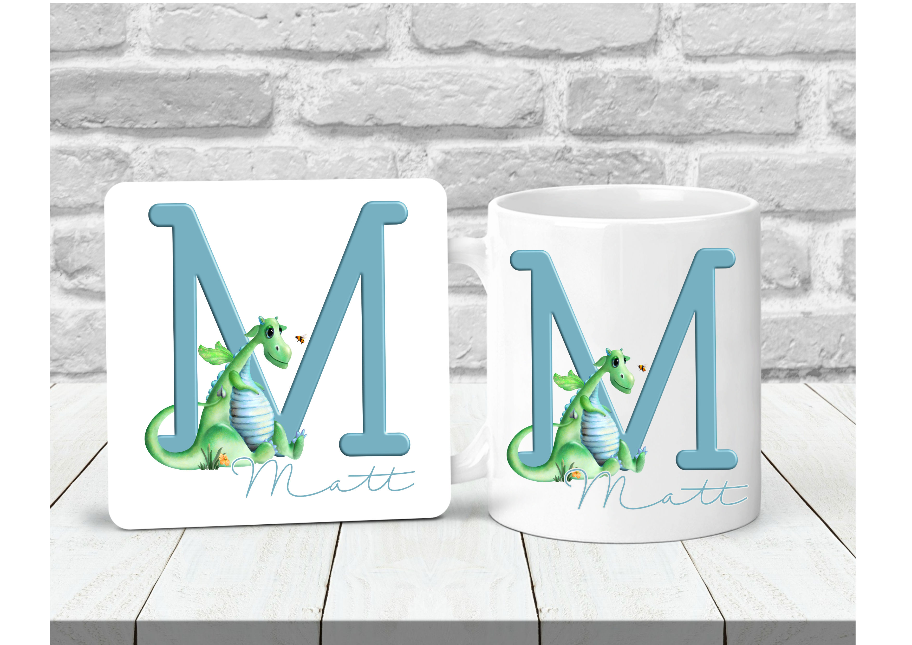 Pete the Dragon White Mug (Optional Coaster)