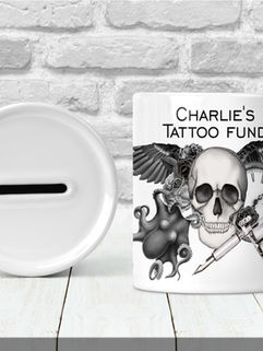 Ceramic Tattoo Money Box
