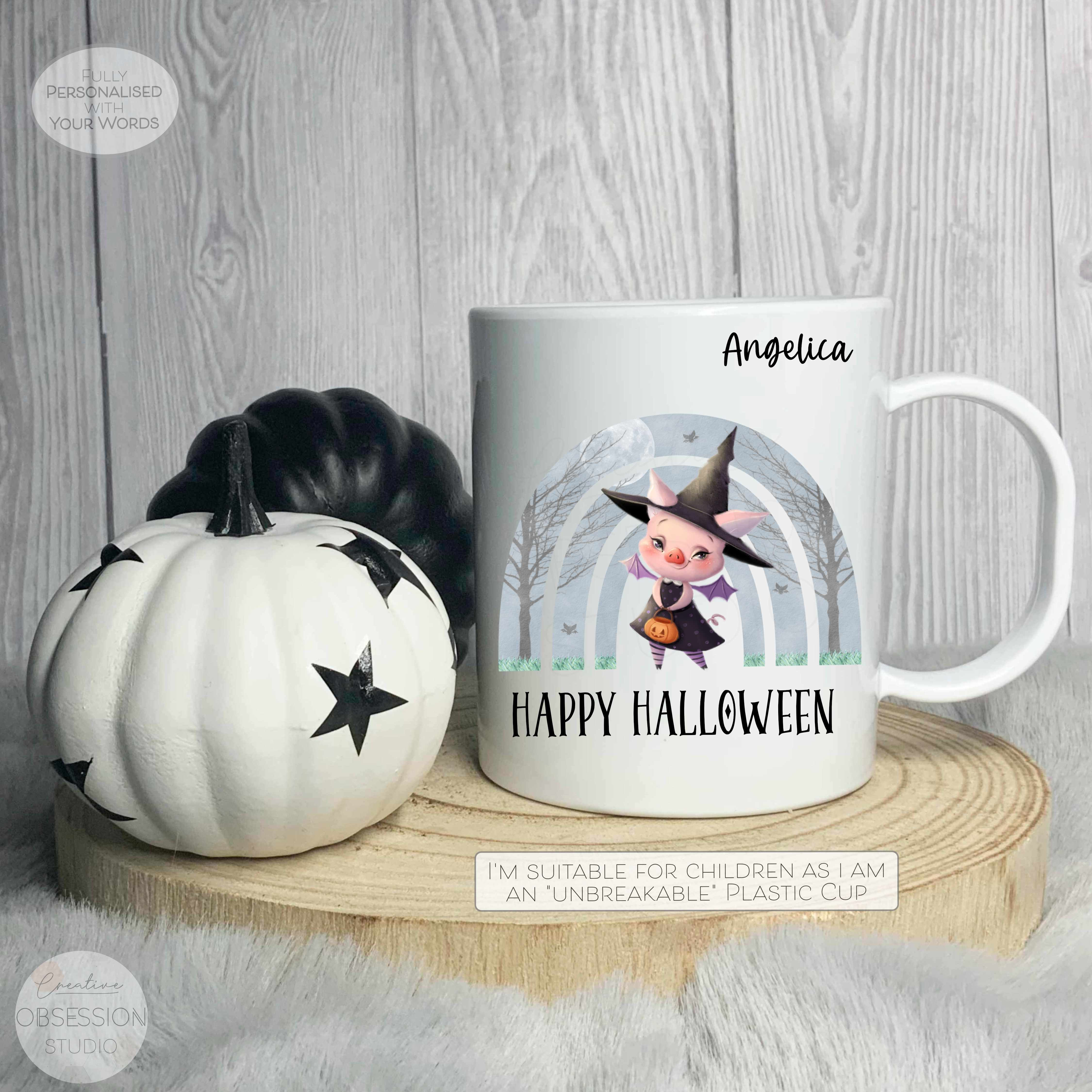 Piglet Witch Girl Halloween White UNBREAKABLE Mug