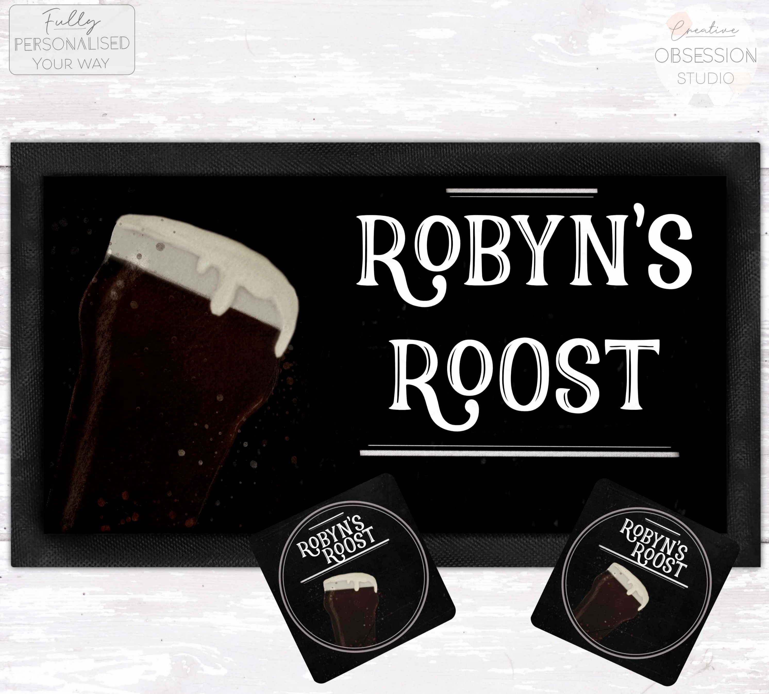 Stout Beer Mat (Optional Matching Coasters)