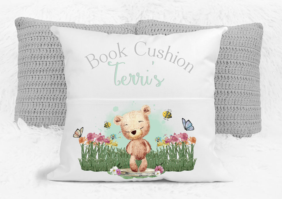 Thumbnail: Teddy in the Garden - Pocket Book Cushion