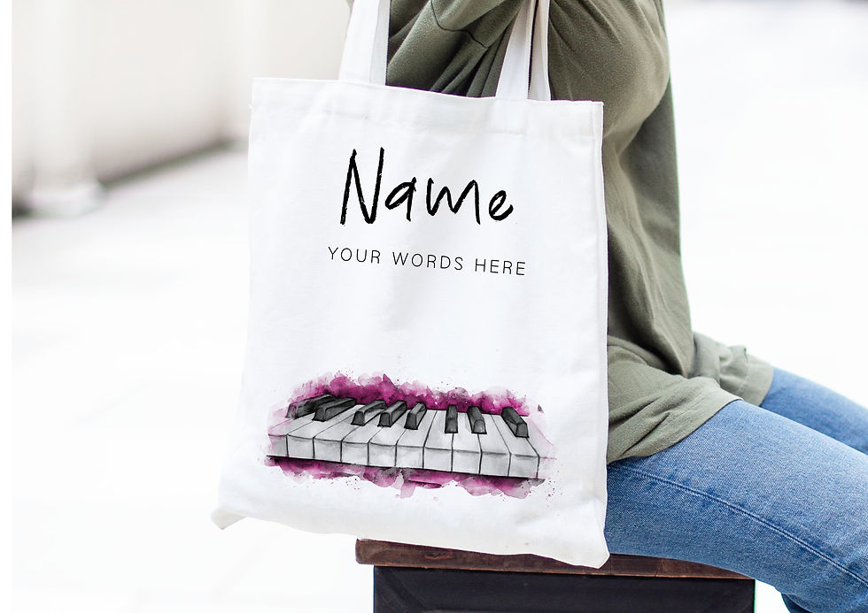 Thumbnail: Music Piano - ReusableShopping Bag