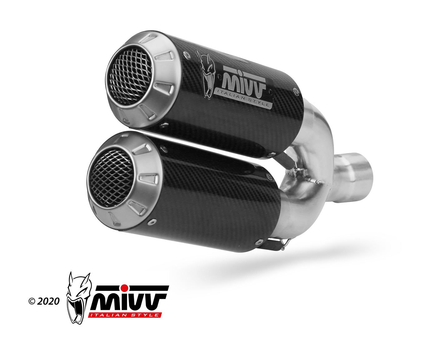 COPPIA SCARICHI MIVV MK3 CARBONIO RACING DUCATI HYPERMOTARD 939 2016-2018
