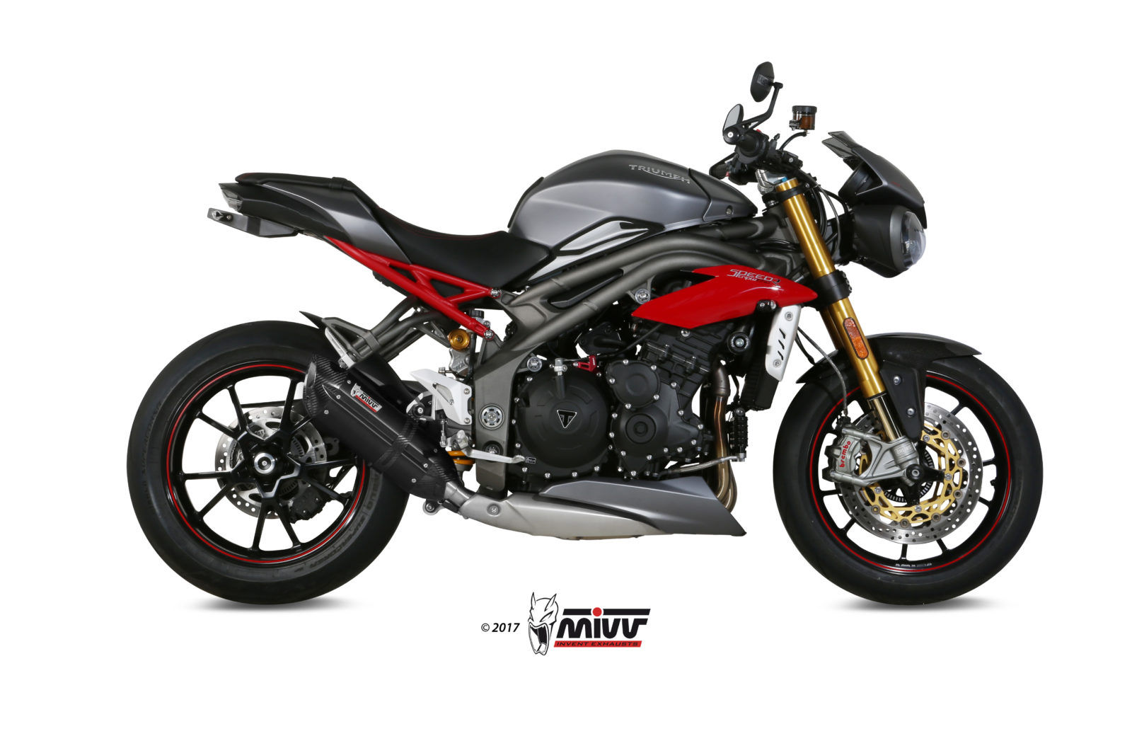 MIVV SUONO ACCIAIO NERO BASSO OMOLOGATO SPEED TRIPLE 1050 R/S/RS 2016-2017