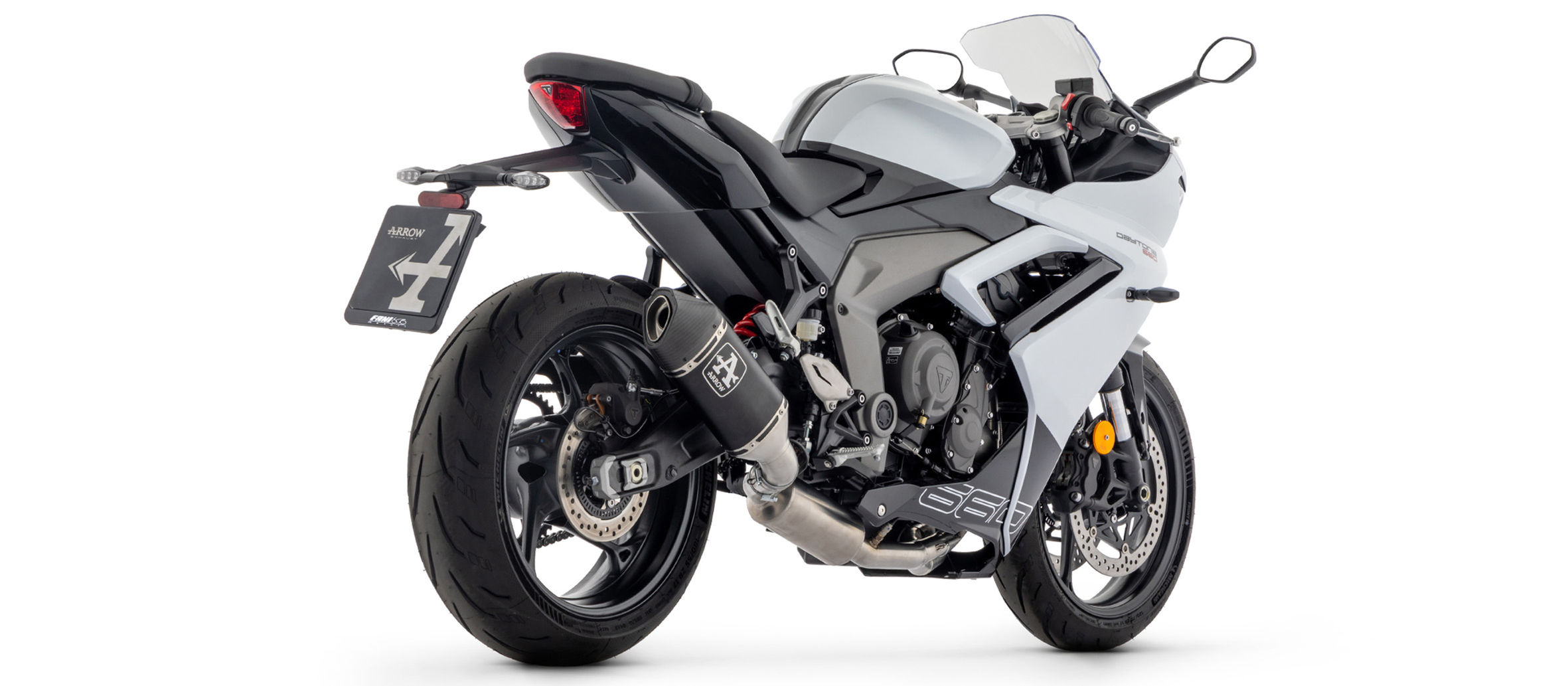 COMPLETO ARROW VELOCE ALLUMINIO NERO OMOLOGATO TRIUMPH DAYTONA 660 2024-2025