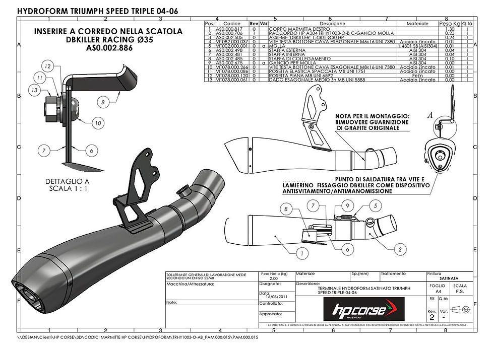 Miniatura: SCARICO HPCORSE HYDROFORM SATINATO OMOLOGATO TRIUMPH SPEED TRIPLE 1050 2005-2006