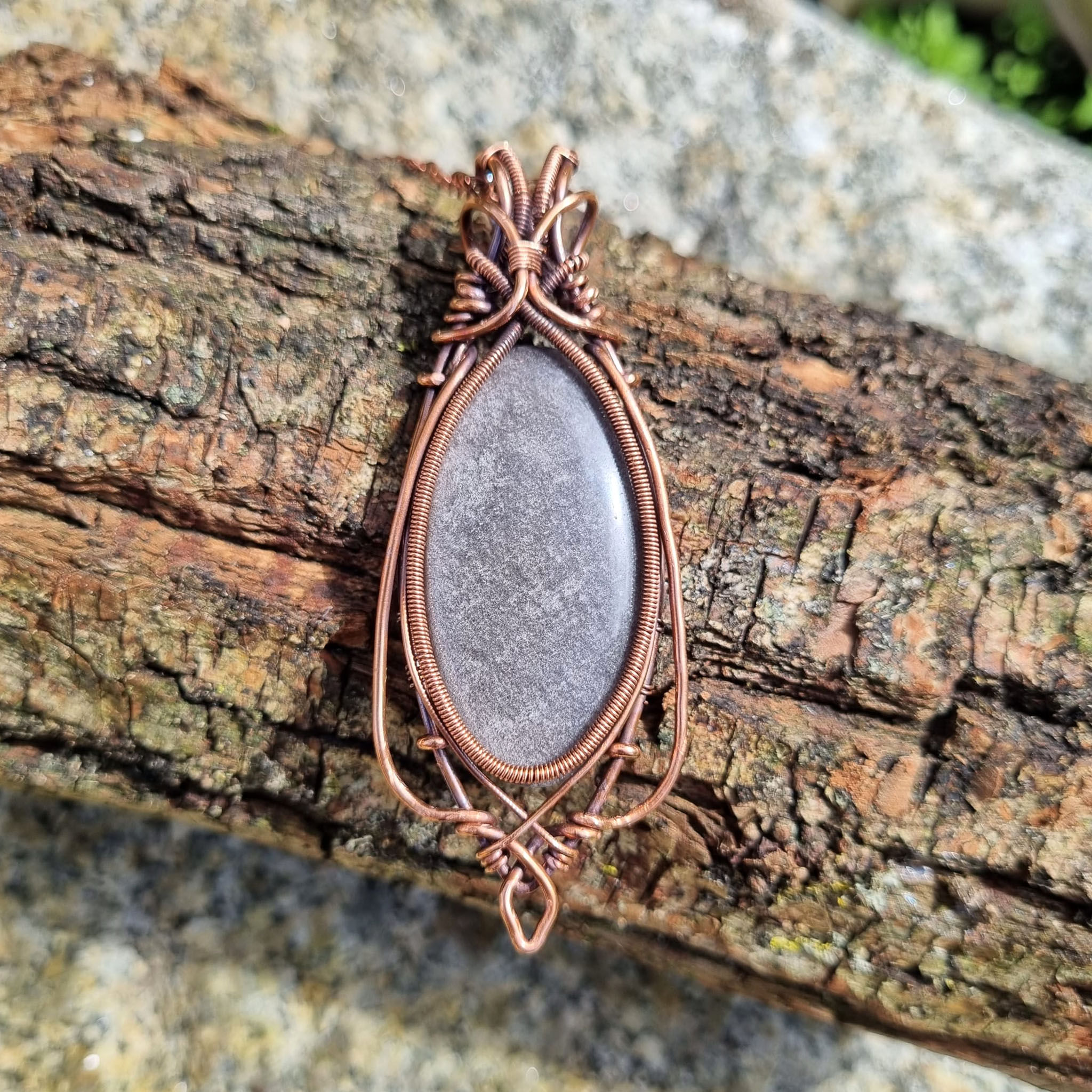 Silver Sheen Obsidian Statement Necklace