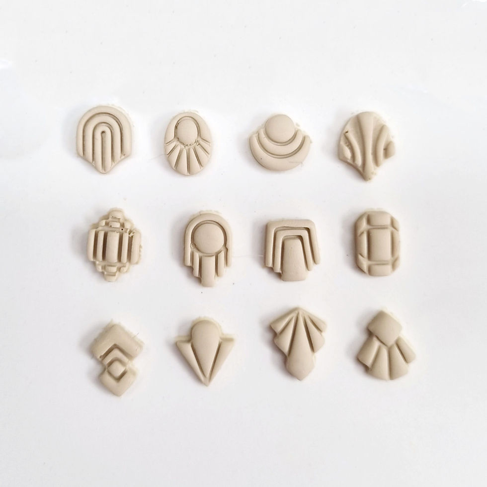 Thumbnail: Art Deco Geometric Shape Polymer Clay Stud Earring Cutters