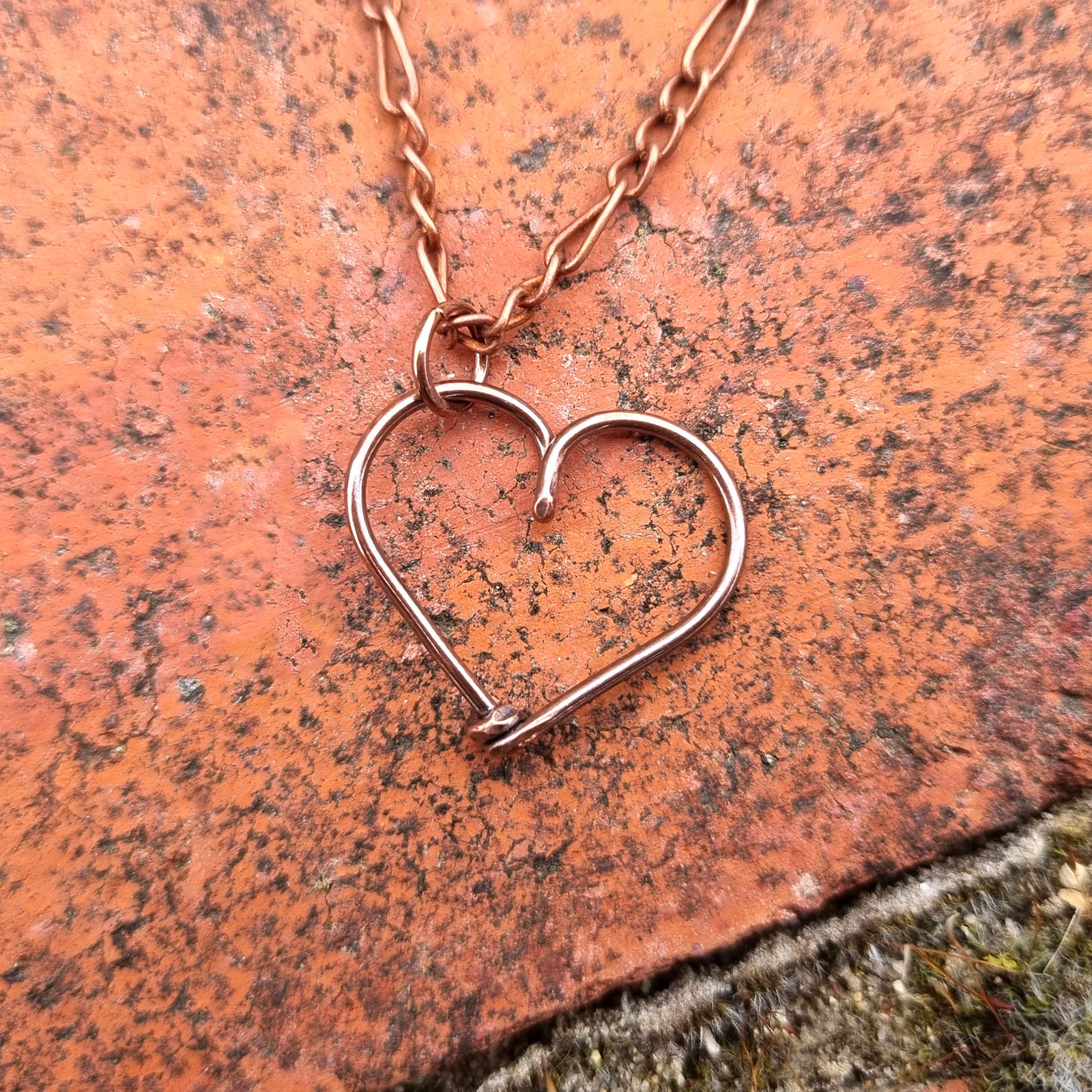 Simple Copper Heart Necklace