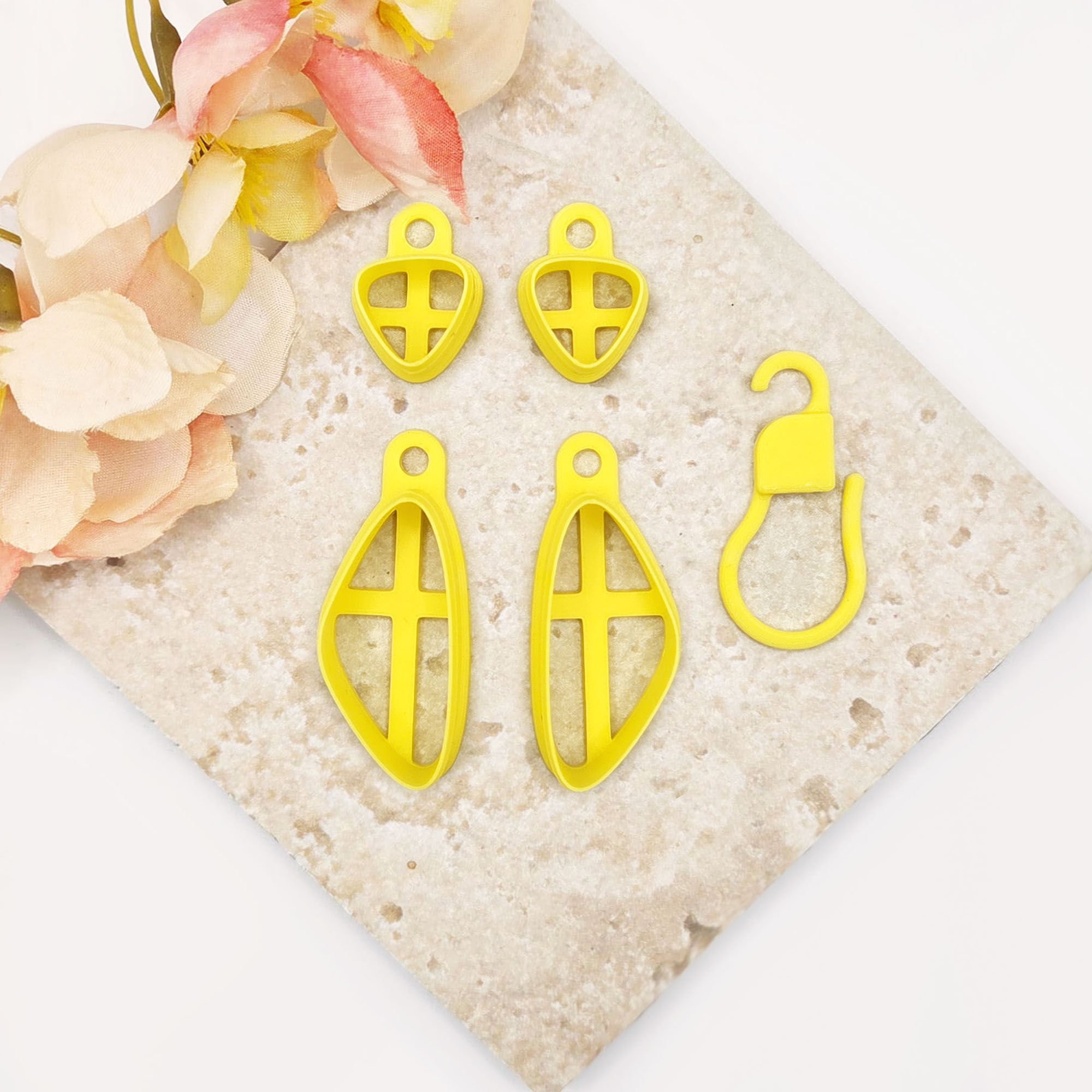 Offset Triangles Geometric Shape Polymer Clay Cutters for Earrings (Set of 4)