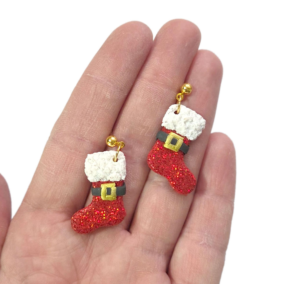 Thumbnail: Christmas Stocking Embossed Polymer Clay Cutter for Earrings (Set of 2)