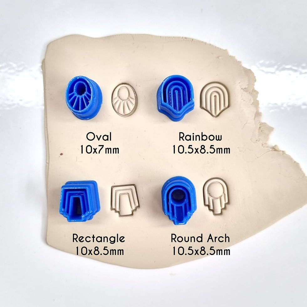Thumbnail: Art Deco Geometric Shape Polymer Clay Stud Earring Cutters