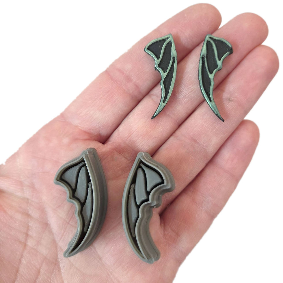 Thumbnail: Bat Wings Embossed Polymer Clay Cutters for Earrings (Set of 2)