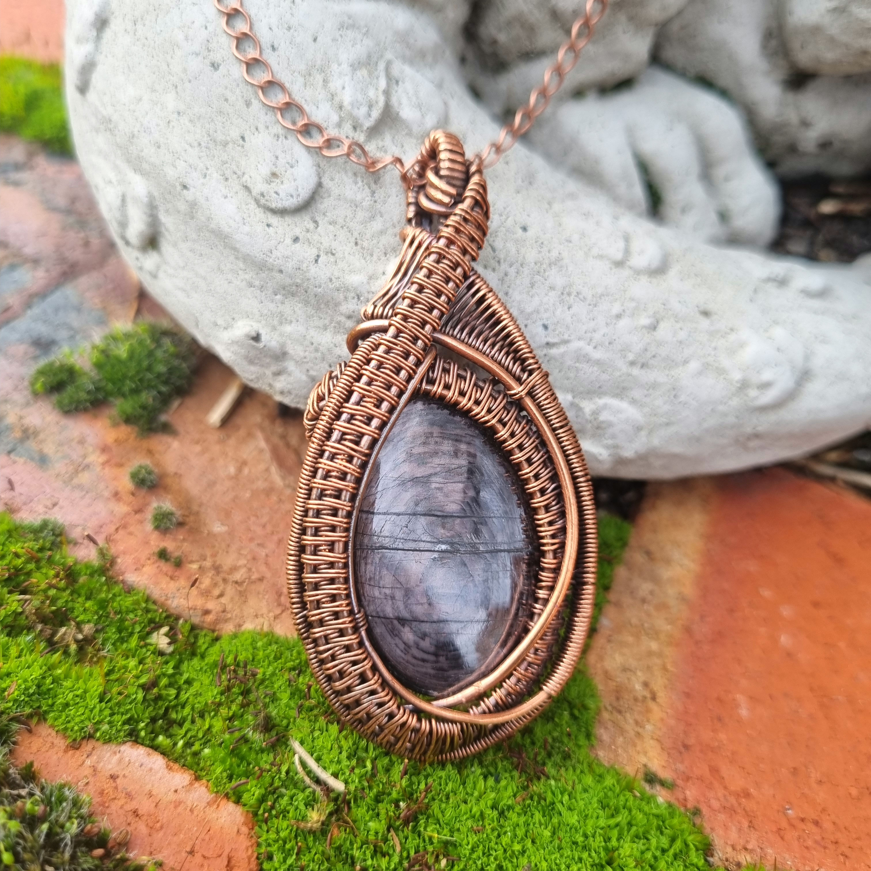 Large Statement Hypersthene Necklace