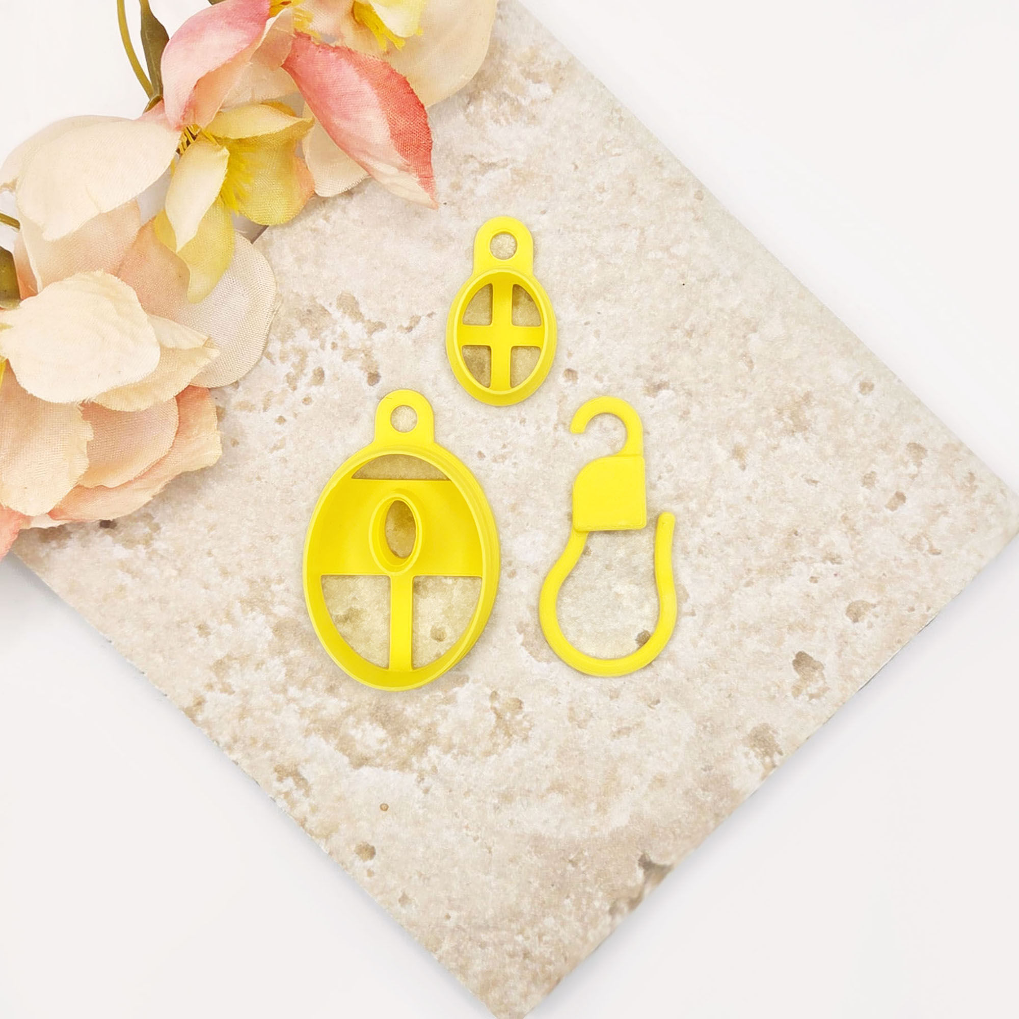 Oval Cut-Out Geometric Shape Polymer Clay Cutters for Earrings (Set of 2)
