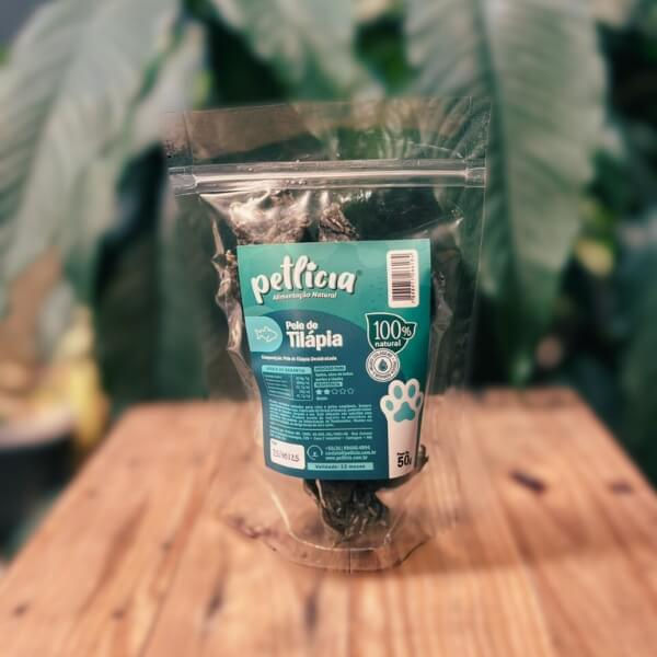 Miniatura: Pele de tilápia 50g - Petisco mordedor natural para pets