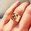 Thumbnail: Cigar Diamond Ring With Pink Tourmaline