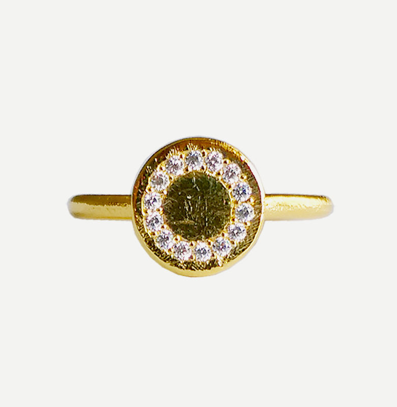 Thumbnail: Circle Gold Diamond Woman's Ring
