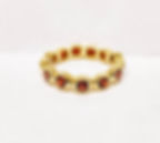 Red Garnet Eternity Ring, 18k Solid Gold, Statement Eternity Band for Women, Full Eternity Garnet Ring, Greek Designer Jewelr