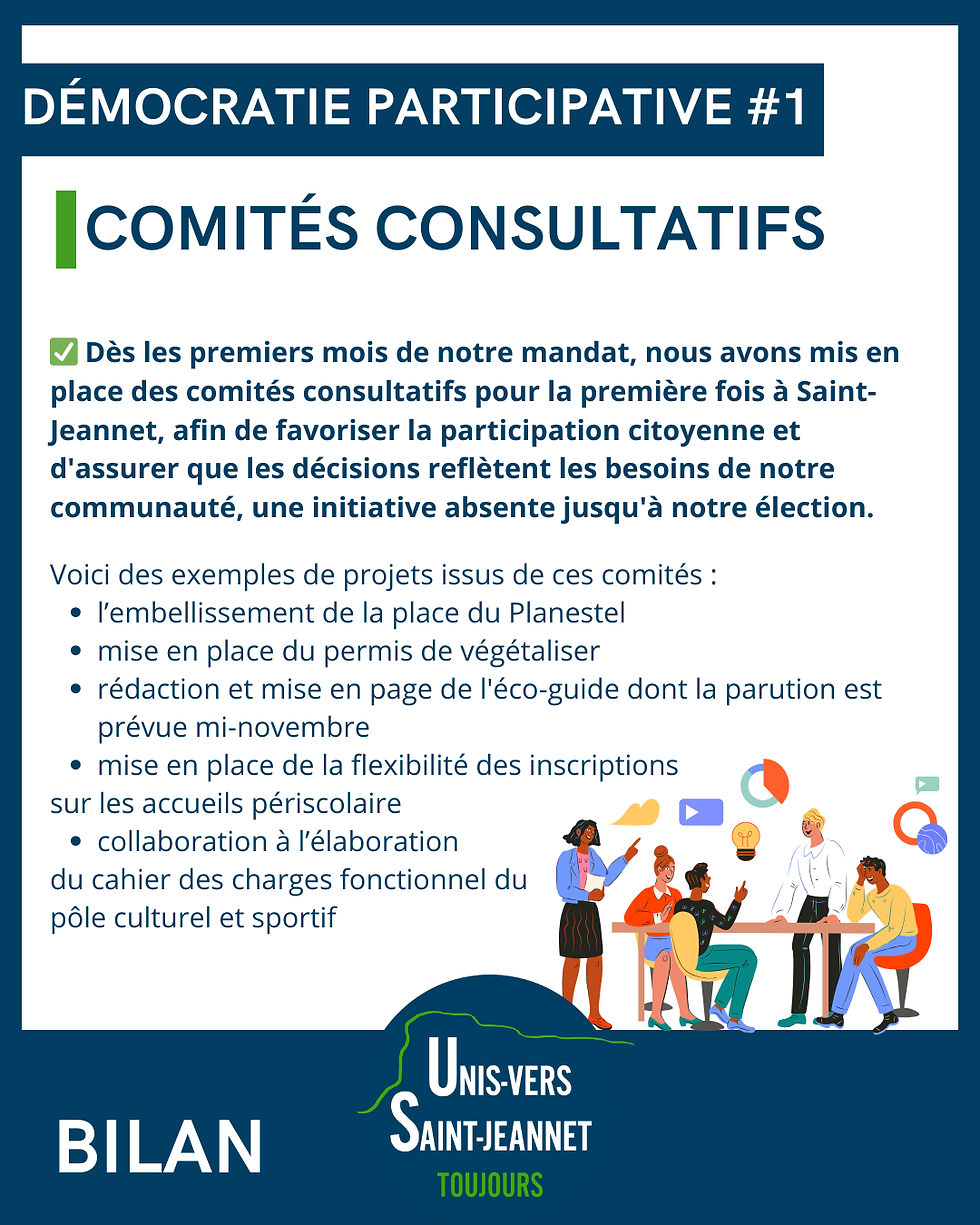 Bilan - Comités consultatifs