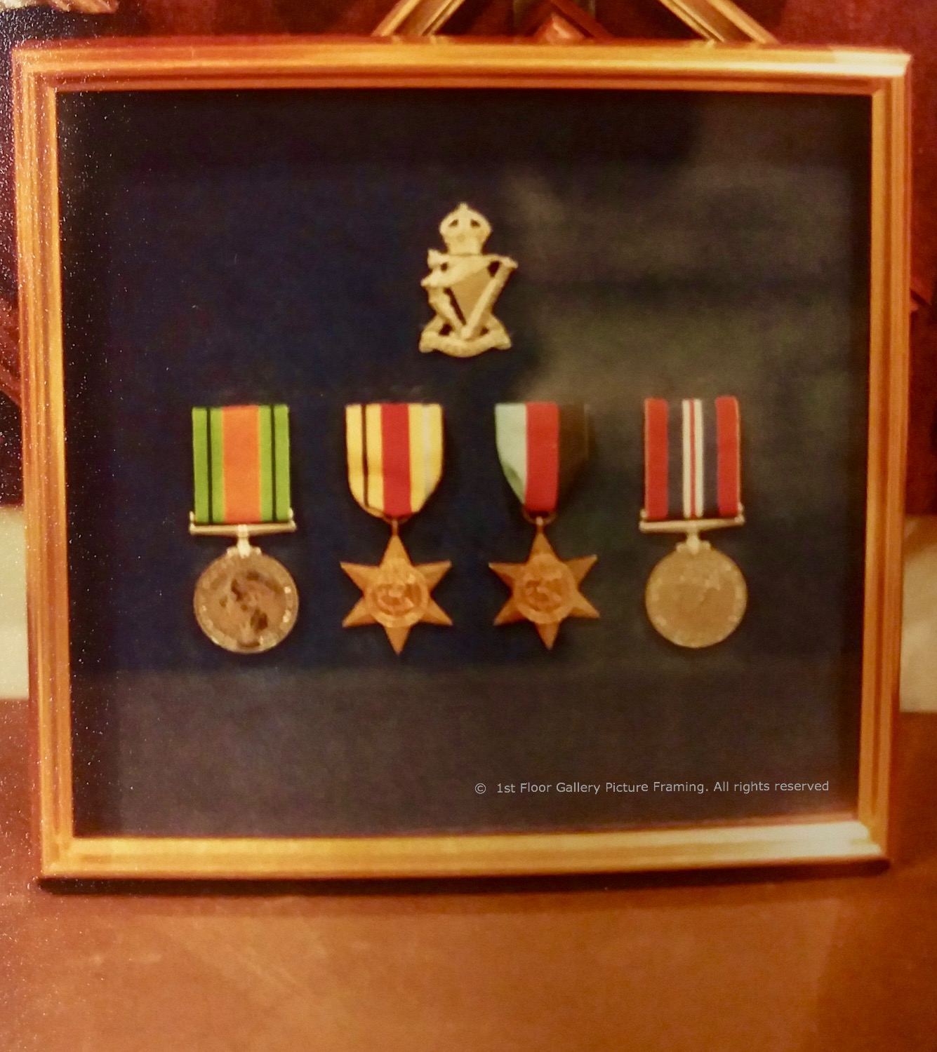 Box frame for medals