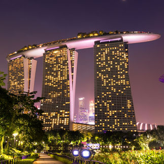 A place building with lights in Singapore