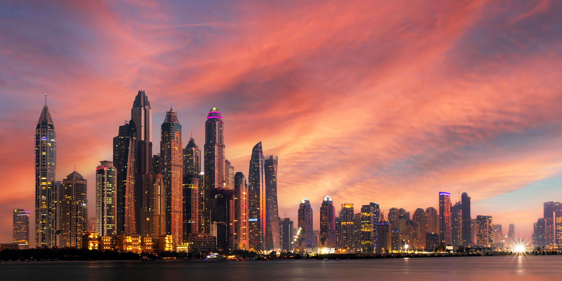 A group of buildings in Dubai.