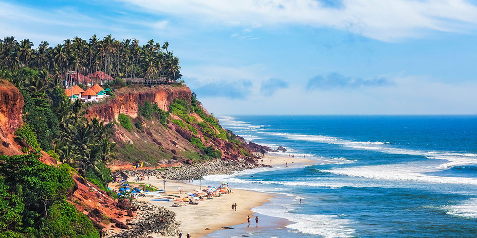A beach near a cliff